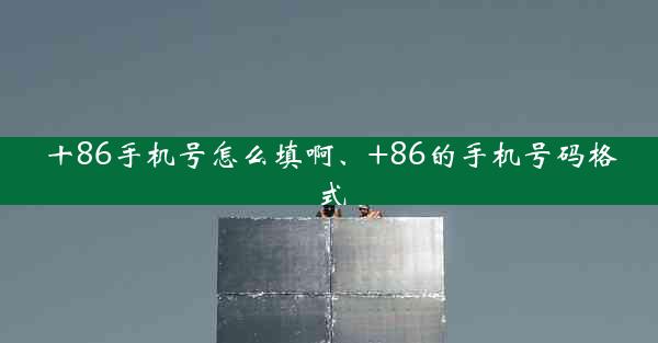 十86手机号怎么填啊、+86的手机号码格式
