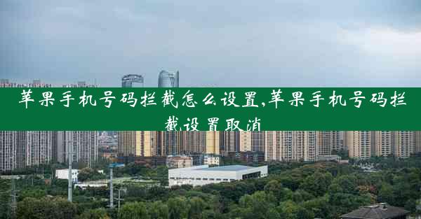 苹果手机号码拦截怎么设置,苹果手机号码拦截设置取消