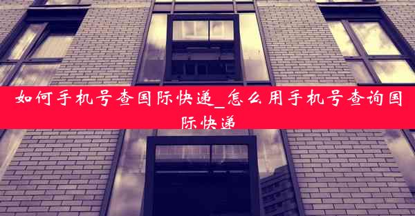 如何手机号查国际快递_怎么用手机号查询国际快递