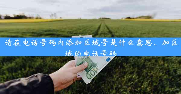 请在电话号码内添加区域号是什么意思、加区域的电话号码