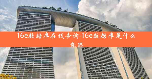 16e数据库在线查询-16e数据库是什么意思