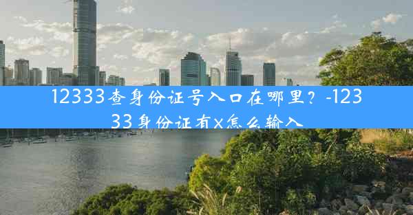 12333查身份证号入口在哪里？-12333身份证有x怎么输入