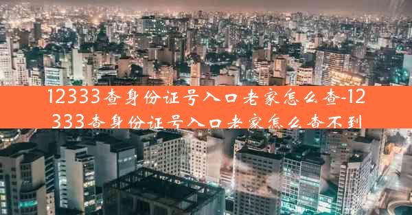 12333查身份证号入口老家怎么查-12333查身份证号入口老家怎么查不到