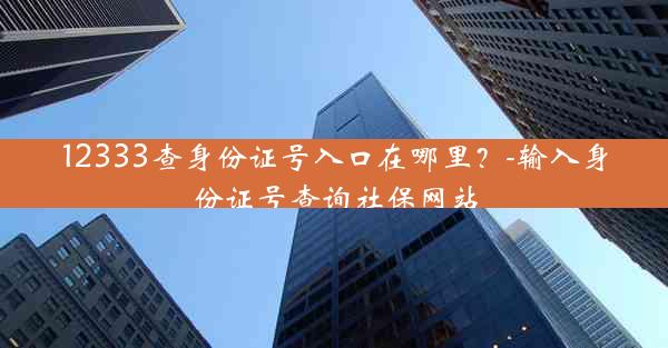 12333查身份证号入口在哪里？-输入身份证号查询社保网站