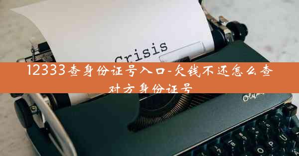 12333查身份证号入口-欠钱不还怎么查对方身份证号