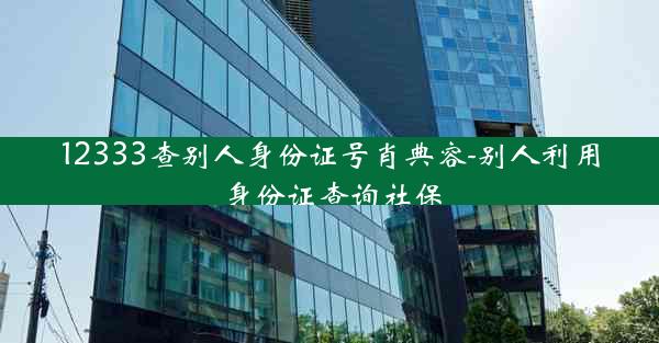 12333查别人身份证号肖典容-别人利用身份证查询社保