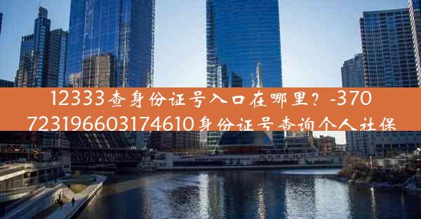 12333查身份证号入口在哪里？-370723196603174610身份证号查询个人社保