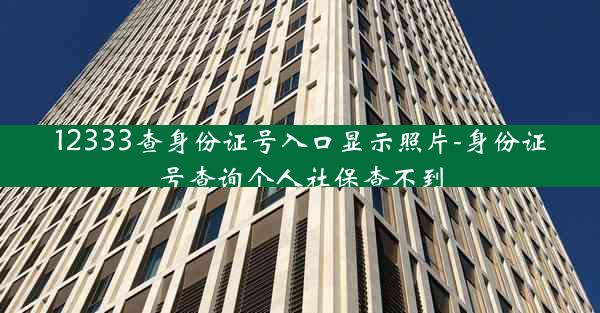 12333查身份证号入口显示照片-身份证号查询个人社保查不到