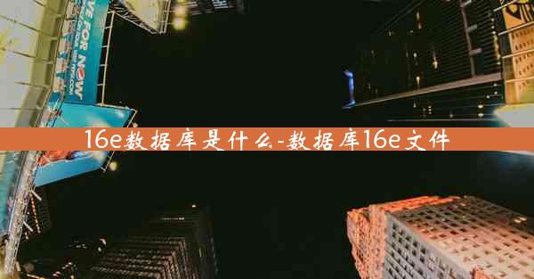 16e数据库是什么-数据库16e文件