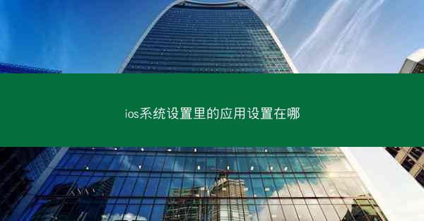ios系统设置里的应用设置在哪