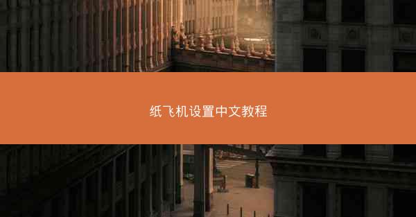 纸飞机设置中文教程