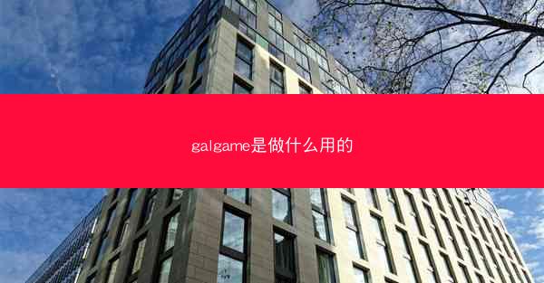 galgame是做什么用的