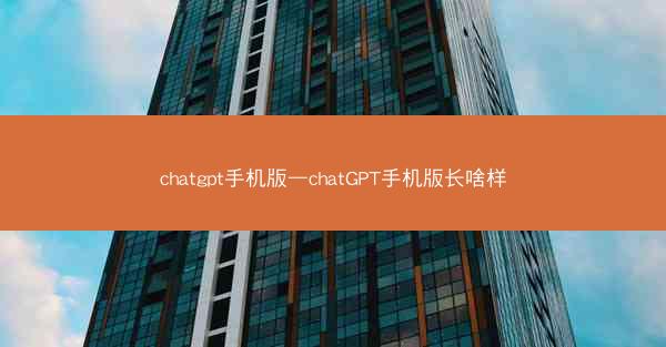 chatgpt手机版—chatGPT手机版长啥样