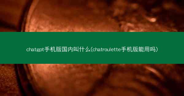 chatgpt手机版国内叫什么(chatroulette手机版能用吗)