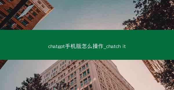 chatgpt手机版怎么操作_chatch it