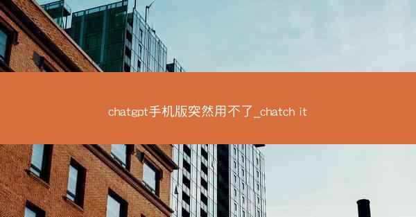 chatgpt手机版突然用不了_chatch it