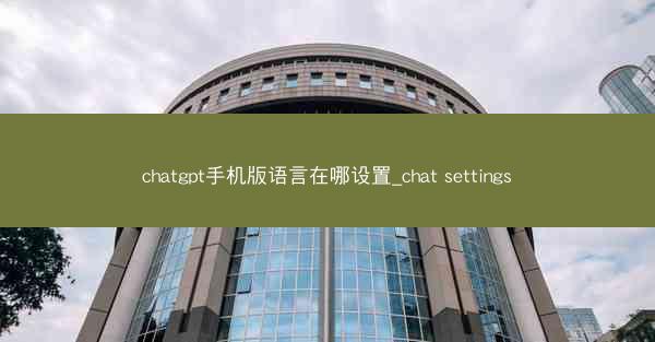 chatgpt手机版语言在哪设置_chat settings